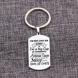 Stainless Steel Personalized Dog Tag Keychain - I'M NOT JUST AN AUNT