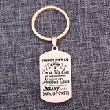 Stainless Steel Personalized Dog Tag Keychain - I'M NOT JUST AN AUNT