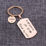 Personalized Stainless Steel Keychain for Granny - Mamie je t'aime pour la vie