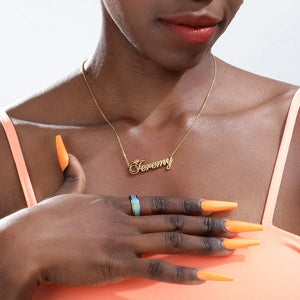 Custom Name Crown Necklace Cursive Font Choker Women