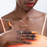 Custom Name Crown Necklace Cursive Font Choker Women