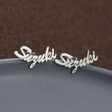 Stainless Steel Name Earrings Initial Stud Earring for Women