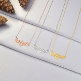Custom Heart Necklace with Name/Stainless Steel Personalized Necklace