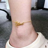 Custom Nameplate Crown Anklet Foot Jewelry Name Bracelet 13+10CM