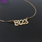 Custom Old English Number Necklace Stainless Steel Pendant