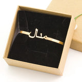 Custom Arabic Letters Bracelet Bangle Stainless Steel Personalized Jewelry