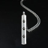 Pet Paw Cylinder Cremation Urn Necklace Charms