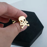 Pirate Skull Cufflinks Viking Skeleton Punk Rock Shirt Buttons Jewelry