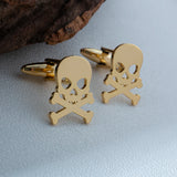 Pirate Skull Cufflinks Viking Skeleton Punk Rock Shirt Buttons Jewelry