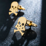 Pirate Skull Cufflinks Viking Skeleton Punk Rock Shirt Buttons Jewelry