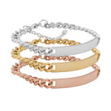 Stainless Steel Plate Bracelet Blank for Engrave Metal ID Plate Bracelets
