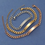 Stainless Steel Plate Bracelet Blank for Engrave Metal ID Plate Bracelets