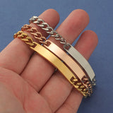Stainless Steel Plate Bracelet Blank for Engrave Metal ID Plate Bracelets