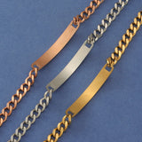 Stainless Steel Plate Bracelet Blank for Engrave Metal ID Plate Bracelets