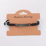 Stainless Steel ID Bracelet Blank Adjustable Rope Chain 5pcs