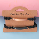 Stainless Steel ID Bracelet Blank Adjustable Rope Chain 5pcs