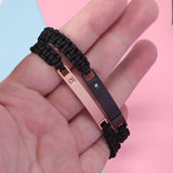 Stainless Steel ID Bracelet Blank Adjustable Rope Chain 5pcs