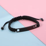 Stainless Steel ID Bracelet Blank Adjustable Rope Chain 5pcs