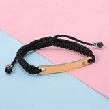 Stainless Steel ID Bracelet Blank Adjustable Rope Chain 5pcs