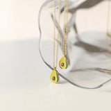 18K Stainless Steel Plated Avocado Pendant Necklace