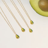 18K Stainless Steel Plated Avocado Pendant Necklace