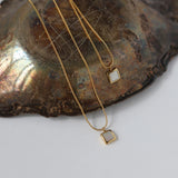 Geometric Square Shells Pendant Necklace Hip Hop Jewelry
