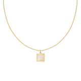 Geometric Square Shells Pendant Necklace Hip Hop Jewelry