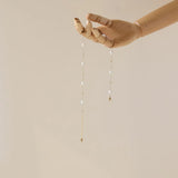 Stainless Steel Plated 18K Pearl Chain Necklace Women Birthday Gift Jewelry