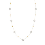 Stainless Steel Plated 18K Pearl Chain Necklace Women Birthday Gift Jewelry