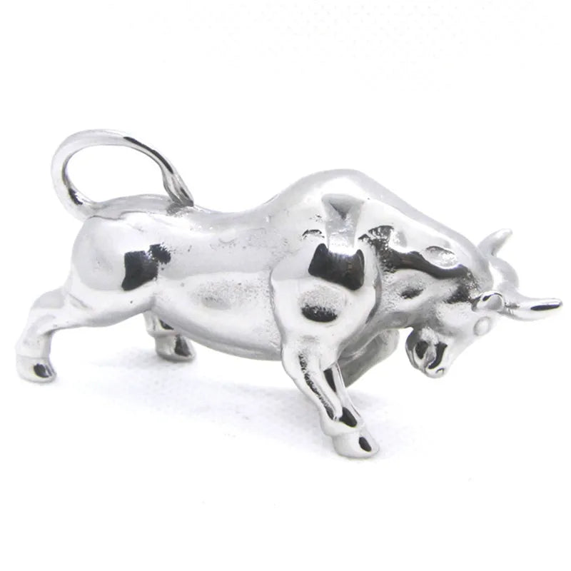 Stainless Steel Oxe Pendant Bull Necklace