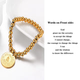 Stainless Steel Prayer Bracelet Praying Hands 18K Plated