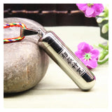 Stainless Steel Prayer Wheel Tube Ash Urn Memorial Pendant Necklaces