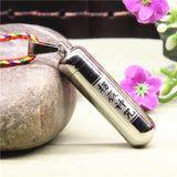 Stainless Steel Prayer Wheel Tube Ash Urn Memorial Pendant Necklaces