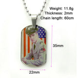 Stainless Steel Presley Tag Jewelry Gift Photo Pendant Necklace Fans Memorial