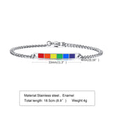 Stainless Steel Pride Rainbow LGBT Bracelet Enamel Gift