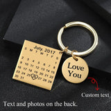 Personalized Calendar Keychain with Heart Date