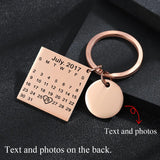 Personalized Calendar Keychain with Heart Date