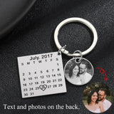 Personalized Calendar Keychain with Heart Date