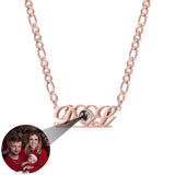 Stainless Steel Projection Photo Necklace Heart Personalized Name Pendant