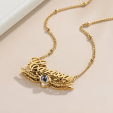 Stainless Steel Projection Photo Necklace With Angel Wings