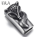 Stainless Steel Fox Slider Beads for Leather Bracelet DIY