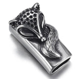 Stainless Steel Fox Slider Beads for Leather Bracelet DIY