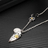 Men's Vintage Stainless Steel Punk Rock Eagle Shield Pendant Necklace