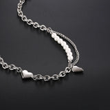 Stainless Steel Punk Rock Heavy Heart Pendant Necklace Men Women Love Necklaces