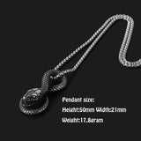 Punk Rock Snake Pendant Necklace Biker Stainless Steel Accessories