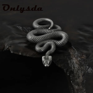 Punk Rock Snake Pendant Necklace Biker Stainless Steel Accessories