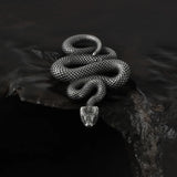 Punk Rock Snake Pendant Necklace Biker Stainless Steel Accessories