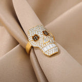 Stainless Steel Punk Skull Rings Adjustable Gothic Christmas Jewelry