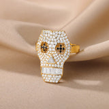 Stainless Steel Punk Skull Rings Adjustable Gothic Christmas Jewelry