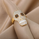 Stainless Steel Punk Skull Rings Adjustable Gothic Christmas Jewelry